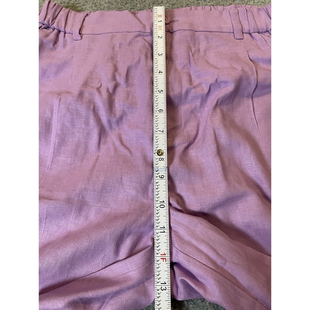 Open Edit Linen Blend Chino Shorts Sz S Lavender High Rise 6" Inseam Classic - Picture 4 of 8